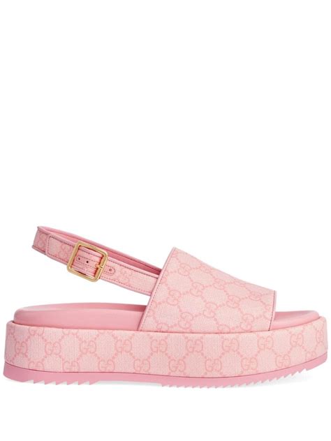 gucci pink platform shoes|Gucci denim platforms.